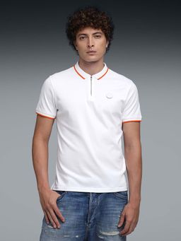 Puma - Premium Mens White Solid Polo T-shirt