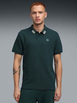 Puma - Wardrobe Ottoman Green Textured Polo T-shirt