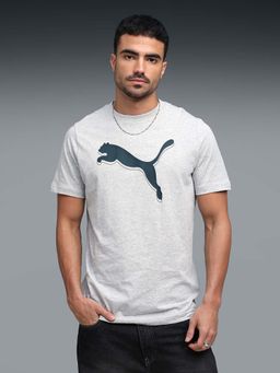 Puma - Mens Grey Half Sleeves T-shirt