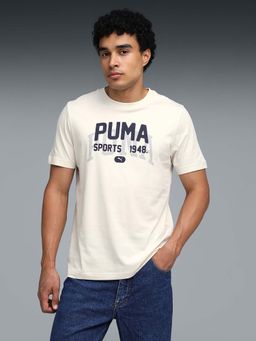 Puma - Mens Off White Regular Fit T-shirt