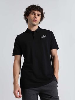 Puma - Ess Mens Black Solid Polo T-shirt