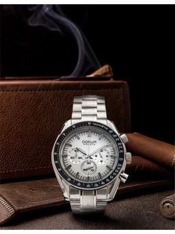 Qorum - Monaco Men Chronograph White Dial Watch (G102 Monaco-Ivory White Dial) (M)