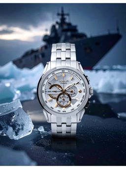 Qorum - Kronos Men Chronograph White Dial Watch (G105 Kronos-White Dial) (M)