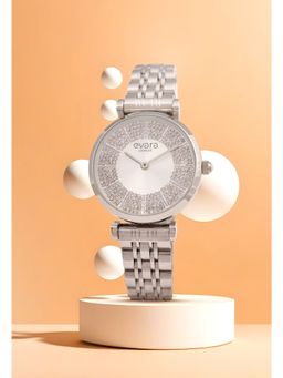 Qorum - Evara Women with Silver Studded Dial Watch (G111 Evara-Silver Studded Dial) (M)