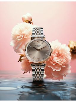 Qorum - Evara Women's Platinum Grey Dial Analogue Watch (G119 Evara-Platinum Grey Dial) (M)