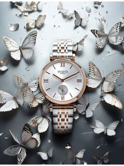 Qorum - Evara Women Silver Dial Watch (G120 Evara-Silver Dial Rose) (M)