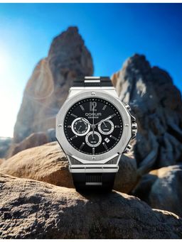 Qorum - Kronos Men Chronograph Black Dial Watch (G131 Kronos-Black Dial) (M)