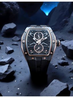 Qorum - Equinox Men’s Skeleton Black Dial Watch (QI 9159 G-1-Black Dial 01) (M)