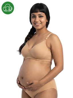 Inner Sense - Organic Cotton Blended Feeding Women's Nursing Bra - Nude