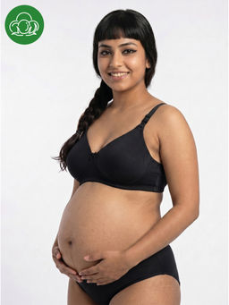 Inner Sense - Organic Cotton Antimicrobial Nursing Bra - Black