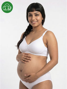 Inner Sense - Organic Antimicrobial Padded Non-Wired Feeding Bra - White