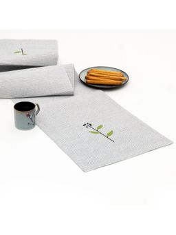 The Hive - Strip E Me Grey Cotton Dining Table Runner for 6 Seater
