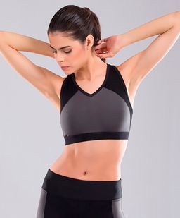 Kica - Medium Support Sports Bra With In Built Light Padding - Grey