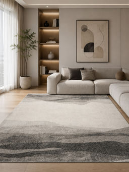OBSESSIONS - Grey Polypropylene Abstract Pattern Carpet