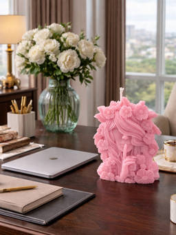 Velvetine Soiree - Lame Fleurie Pink Beeswax Candle