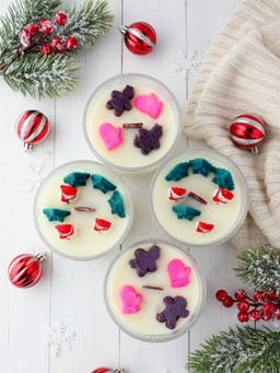 Velvetine Soiree - Multi-Color Winter Magic Scented Candles (Pack of 4)