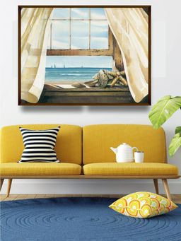 The Art House - Blue White Abstract Painting Canvas Wall Art