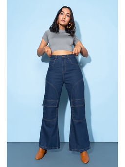 FREAKINS - Curved Seam Wide Leg Jeans