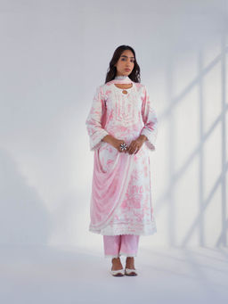 Roze - Raya Pink Kurta with Pant & Dupatta (Set of 3)