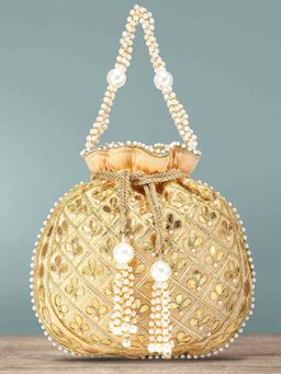 Peora - Potli Bags for Women Evening Ethnic Bride Purse with Drawstring (P09Crm)