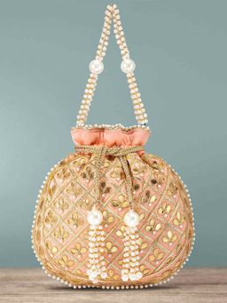 Peora - Potli Bags for Women Evening Ethnic Bride Purse with Drawstring (P09Pch)