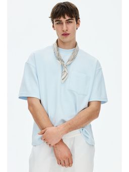 H&M - Men Blue Oversized Fit T-Shirt