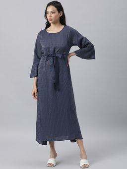 RAREISM - Navy Blue Stripes Dress