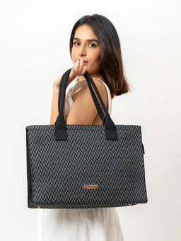 Joon Blu - Black Oversized Laptop Tote Bag (L)
