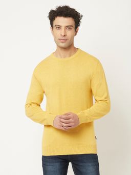 CRIMSOUNE CLUB - Men Yellow Sweater in Pure Cotton