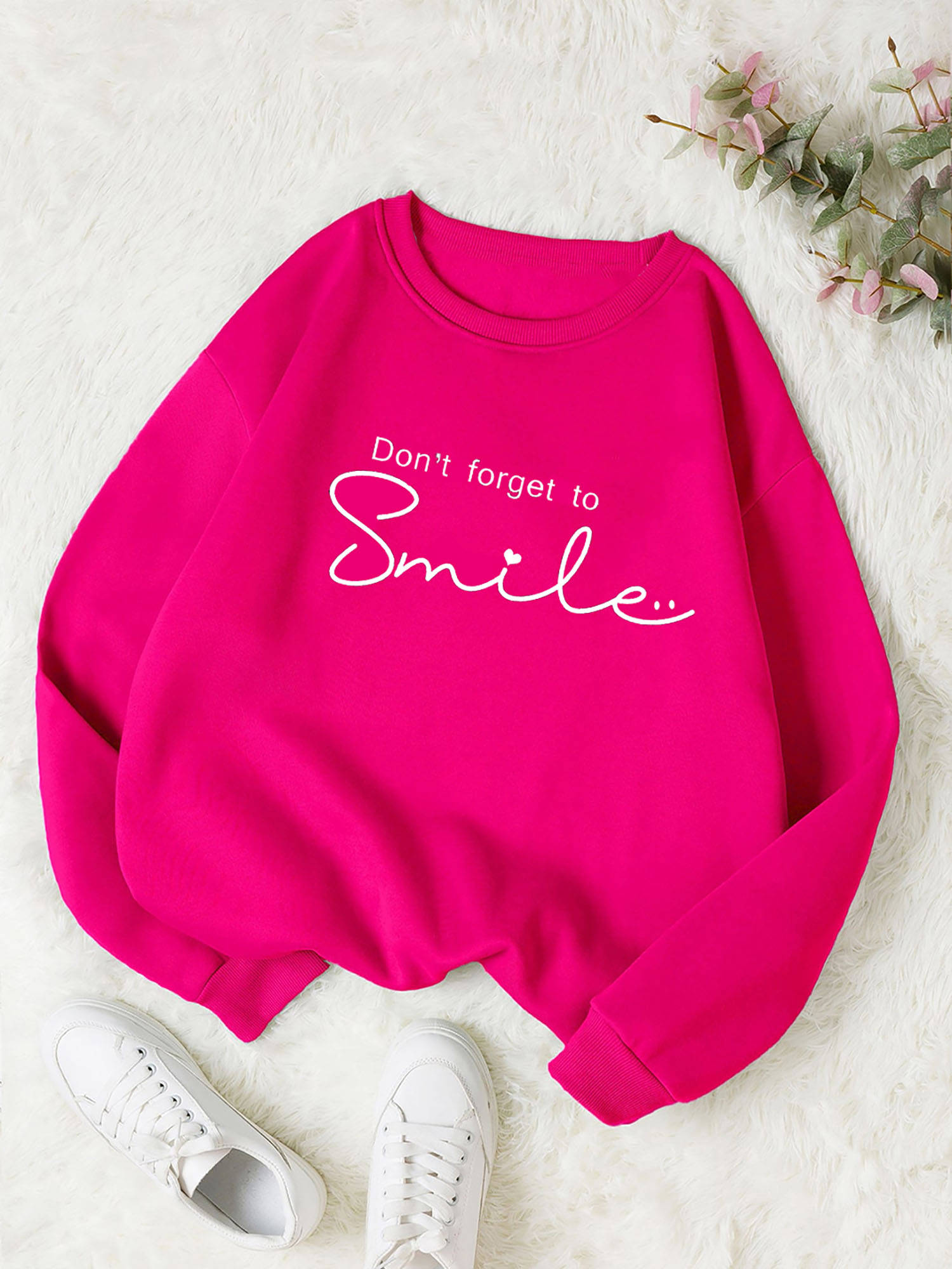 kotty Women Full Sleeve Round Neck Printed Pink Sweatshirt-picture-28