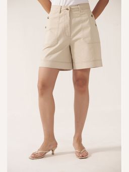 Muvazo - Beige Minimal Terrain Shorts