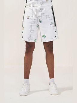 Muvazo - White Blossom Grid Shorts