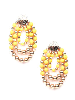 Odette - Fresh Yellow And Gold Beaded Hoop Earrings