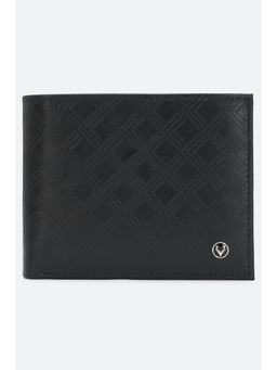 Allen Solly - Men Black Textured Genuine Leather Wallet