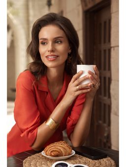 Femmella - Solid Rust Orange Wrap Around Co-Ords (Set of 2)