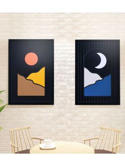 At Home by Nilkamal - Sun Moon MDF Base 3D Painting