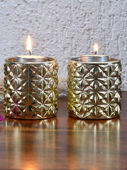 At Home by Nilkamal - Decorative Cylindrical Glass Votive