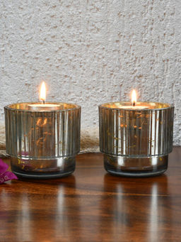 At Home by Nilkamal - Decorative Fluted Glass Votive