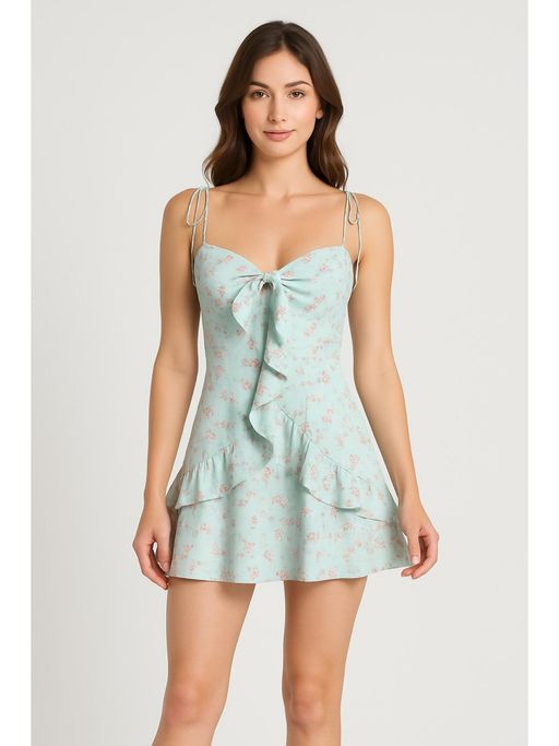 one shoulder denim dress One Shoulder Denim Print Dress  Mara Blak