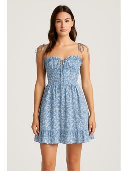 Cider - Ditsy Floral Tie Shoulder Mini Dress