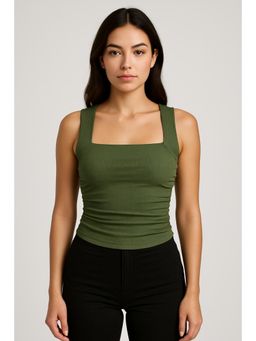 Cider - Ruched Square Neck Tank Top