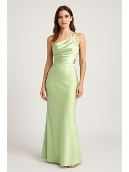 Cider - Asymmetrical Metallic Ruched Dress