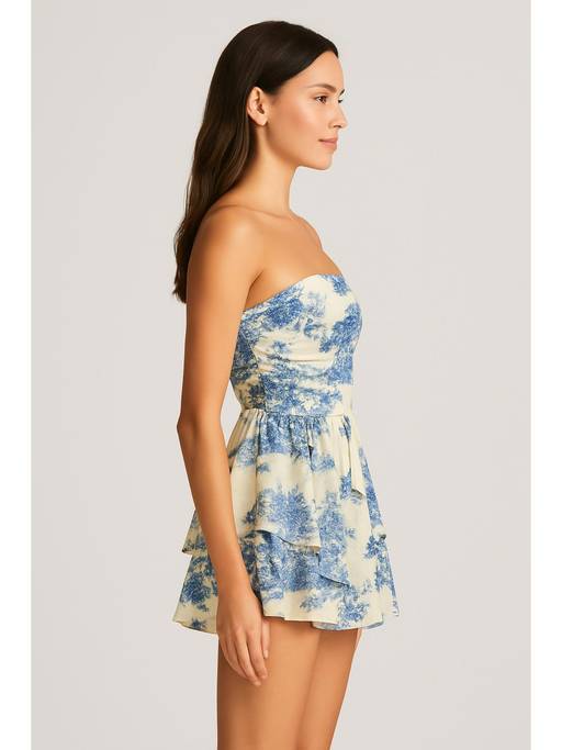 cider blue mini dress Buy Toile De Jouy Shirred Ruched (L) Online Size:S (EU 34) Standard Short Easy To Pair For Pale Blue Bridesmaid Dresses