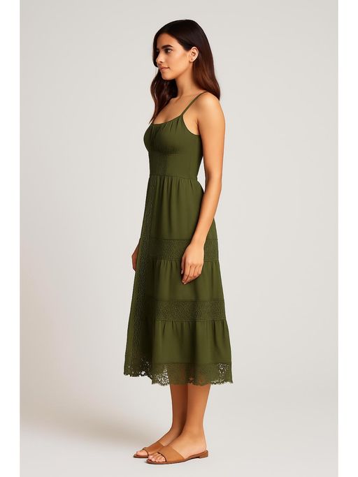 cider green lace dress Lace Floral Lace Backless Maxi Dress For Exhibition