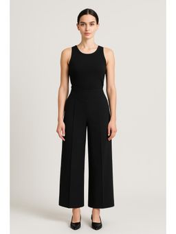 Cider - Solid High Waist Knitted Wide Leg Trousers