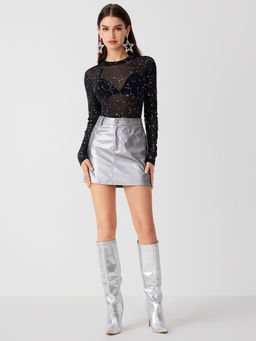 Cider - Round Neckline Star Bodysuit