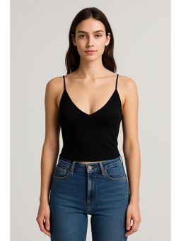 Cider - V-Neck Solid Crop Cami Top