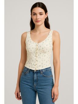 Cider - Round Neckline Floral Tank Top