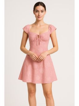 Cider - Floral Jacquard Mini Dress