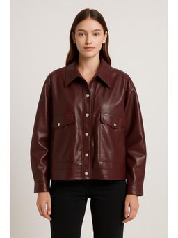 Cider - Curve & Plus Faux Leather Jacket